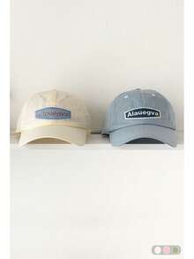 1 pieza Gorra de béisbol con bordado de letra, de secado rápido y suave, para mujer, ligera y transpirable para primavera/verano, protección solar para exteriores - Parche de letras de Alauegva - Ver 5