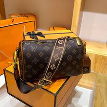 SSUPSHYLIF Luxury Monogram Crossbody Bag For Women, Classic Boston Style Shoulder Handbag With Wide Adjustable Strap, Fashion Designer Inspired PU Leather Satchel Purse - 棕色 - 查看 8