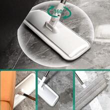 18 Professional Microfiber Mop Floor Cleaning System, Flat Mops With Stainless Steel Handle, 4 Reusable Washable Mop Pads, Wet And Dust Mopping Hardwood, Vinyl, Laminate (White - Trắng & xám - Xem 7