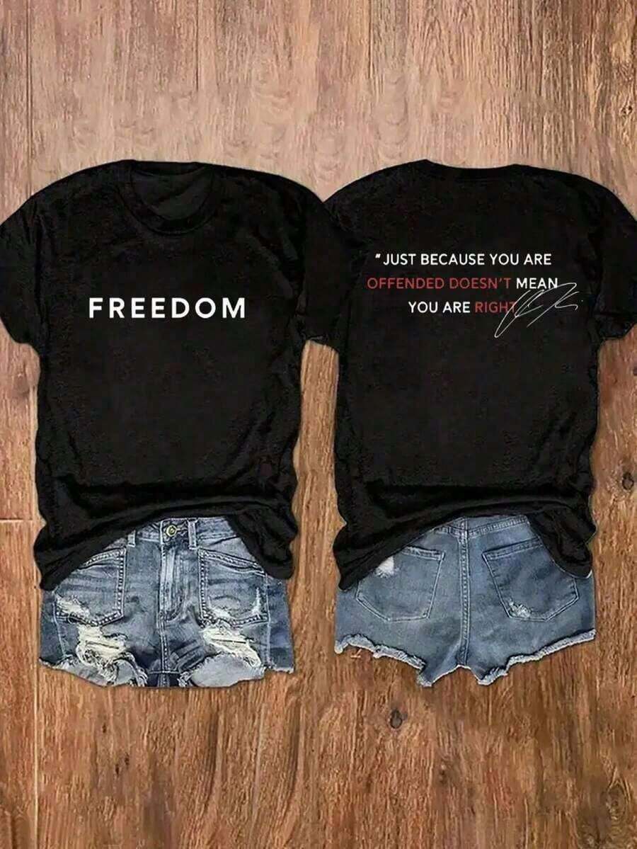 1 camiseta de manga corta holgada para mujer con estampado divertido. Hecha de 100% algodón puro, es suave para la piel. Una camiseta de estilo urbano sencillo, perfecta para ir al trabajo en verano o para citas informales. - Negro 3 - Ver 1
