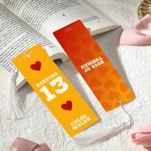 2pcs PET Pattern Printed Bookmarks, Exquisite Waterproof, Practical, Unique Pattern Design, Add Fun To Reading, Perfect Gift For Back To School, Valentine's Day (Random Color Tassel) - Multicolor - View 19
