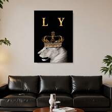 Enmarcado  en lienzo enmarcados de una familia de leones - Decoración de pared moderna con arte de leones, ideal para dormitorio, sala de estar u oficina - Elegantes retratos de una familia de leones, idea de regalo perfecta, diseño plano en 2D, perfecto para la decoración de habitaciones. - Enmarcado - Ver 5