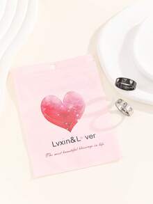ATLVXJL Bộ 2 chiếc nhẫn đôi phát sáng hình trái tim, khắc chữ "I Love You", thích hợp làm trang sức đeo hàng ngày và quà tặng dịp lễ. - Nhiều màu - Xem 4