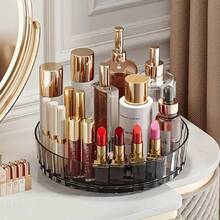 360-Degree Rotating Spice Rack, Bathroom Countertop Storage Box, Kitchen Condiment Bottle Rack, Desktop Sundries Organizer. Y9ZI - Clear B9908A - View 5