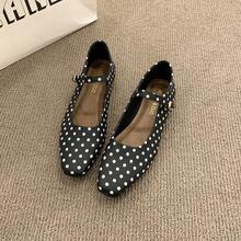 Giày Loafers nữ 2025 mới về phong cách tiên nữ tinh tế, quai lưới thoáng khí, mũi tròn ngọt ngào, đế mềm - màu đen - Xem 12