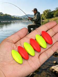 20pcs Heavy Duty EVA Olive Shaped High Visibility Fishing Floats, Anti-Tangle Streamlined Fishing Bobbers, Freshwater Lake And River Fishing Gear, Durable Fishing Float Accessories - Multicolor - View 3