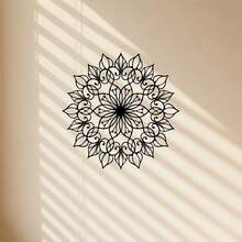 1 pieza Decoración de pared de metal moderno con diseño de mandala, ideal para sala de estar, dormitorio, oficina, decoración versátil para interiores y exteriores, regalo perfecto para boda, cumpleaños, Día de San Valentín, Día de la Madre, Día del Padre, inauguración de casa - flor - Ver 6