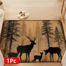 1pc Deer Pattern Printed Linen Kitchen Rug, Carpet, Mat, Bathroom Mat, Doormat, 3D Printed Rectangle, Suitable For Living Room, Bedroom, Hallway, Bathroom, Laundry Room - Polyester Carpet, Indoor Outdoor Home Decor - Multicolor - View 18