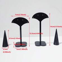 YRUID 1 Set Black & White Acrylic Plastic Fashion Jewelry Display Stand, Ring Earring Holder Showcase, Jewelry Prop Decor - Half Arc - View 3