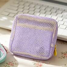 1/2pcs Portable Mesh Cosmetic Bag, Mini Travel Toiletry Pouch, Women Makeup Organizer Bag - View 7