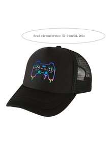 1pc Kids Video Game Graphic Sun Hat Baseball Cap, Unisex Children Hat - Black - View 2