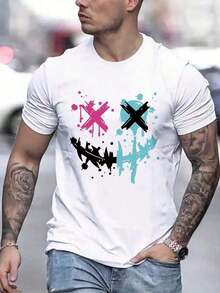 Lornexis Men's Printed Round Neck Emotiva T-Shirt - White - View 2