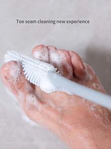2pcs Toe Gap Cleaning Soft Bristle Foot Brush, Removes Dead Skin And Light Calluses, Foot Exfoliator, Essential For Foot Care, Handheld Foot Washer, Compact & Portable, Durable Bristles, Hygienic Material, Wound Healing Remover, Essential For Beauty Enthusiasts, Personal Care Necessity - View 2