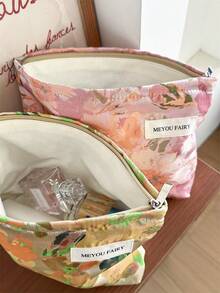 MEYOU FAIRY AGG 女款清新風格小化妝包，內層收納袋，便攜旅行盥洗包，手提包，多功能護膚品收納袋，女用衛生棉收納袋，送給媽媽或女友的禮物，學生筆袋 - 彩色 - 查看 6