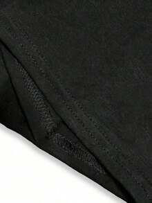 Camiseta Casual Rosa con Estampado de Corona y Letras para Hermanas, Cuello Redondo, Patrón Geométrico, Detalles de Bloques de Color para Todas las Temporadas, Corte Regular, Tallas de Mujer S-3. Nuevas llegadas de verano. - Negro - Ver 5