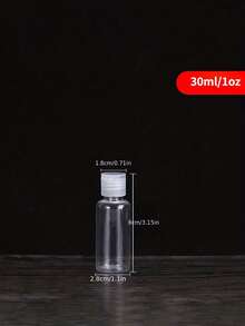 5pcs 1.01oz/1.69oz/3.38oz Flip-Top Plastic Refillable Bottles Set - Portable For Shampoo, Lotion, Toiletries - Fragrance-Free Suitable For Travel - White - View 7