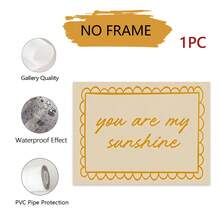 1pc Unframed Vintage Poster Art Print "You Are My Sunshine" Yellow Inspirational Quote Wall Decor, Suitable For Living Room Bedroom, Housewarming Gift For Friends And Family - Letter B - View 9