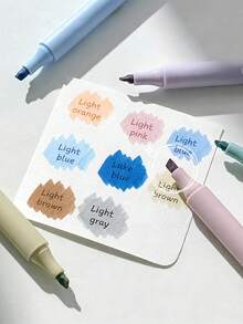 Bộ 8 bút dạ quang màu xám nhạt, tông màu pastel dịu nhẹ, mực gốc nước khô nhanh, thích hợp để vẽ nguệch ngoạc, viết nhật ký, đánh dấu và viết, đồ dùng học tập cho học sinh, quà tặng tựu trường, dụng cụ mỹ thuật. - Màu pastel - Xem 7