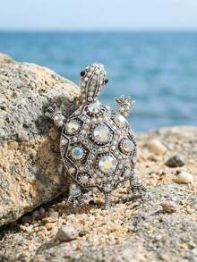 Luxury Rhinestone Turtle Brooch - Fashionable Animal Pin Suitable For Women And Men For Daily Wear And Party, Friend Gift Decorative Badge - Turtle - View 10