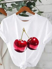 Y2K style,Fashionable styel,2026 newest,cute style,Causal style.LUNE Ropa de vacaciones, primavera y resort para mujer, camisetas gráficas de verano, blusas de verano lindas, blusas de vacaciones de verano180g(S-XXXL) - Blanco 3 - Ver 3