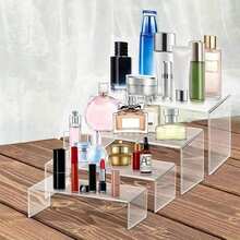 1pc Clear Acrylic Tiered Display Risers, Transparent 3-Step Dessert & Cupcake Stand, Multi-Purpose Organizer For Party, Kitchen, Living Room, Collectibles, Cosmetics & Home Decor, Organization, Home Supplies, Storage - Clear - View 9