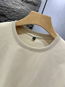 Camiseta de manga corta holgada con estampado de moda para hombres SU ER |   Diseño exquisito |   Esencial de verano |   Fácil de combinar, mostrando tu estilo - Albaricoque - Ver 5