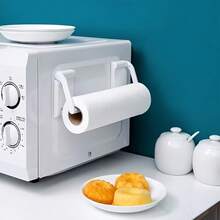 2pcs Magnetic Paper Towel Holder & Wrap Dispenser, No Drilling Required Storage Rack, Suitable For Refrigerator, Microwave, Washing Machine - White - View 5