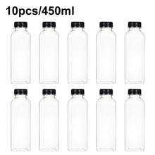 1pc/4pcs/10pcs -120ML/ 250ML/450ML-Leak-Proof Clear Plastic Juice Bottles - Perfect For Smoothies,Milk & Homemade Beverages - Juicing Containers - Clear - View 21