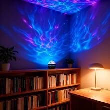 1pc Dynamic Wave Projection Lamp With Remote Control - Colorful Atmosphere Light For Room, Study, Living Room, KTV, Music Room USB Interface, RGB Lighting Effect, Multi-Color Mode, Romantic Gift Idea For Valentine's Day And Holidays, Study Lamp | Vivid Room Accent | Colorful Lighting Effect - Water Ripple Color Ambient Light - View 5