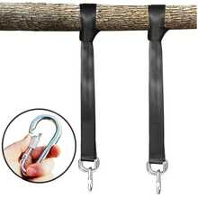 Heavy Duty Hammock Straps Set, Suitable For All Swing Types, With 2 Carabiners, Outdoor Swing Hammock Playground Accessory - Black - View 3