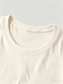 Women's 100% Cotton T-Shirt With "I'll Be In My Office" Print, Round Neck, Short Sleeve, Casual And Modern Style For Summer, Breathable And Comfortable Blouse For Bakers - 米色 - 查看 5
