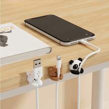 1PC Animal Desktop Multi-Function Cable Organizer - Random Style - Practical Hook And Clip, Suitable For Mouse Cable/Earphone Cable, Data Cable Fixing, Used For Desk And Drawer Storage, Cable Management, Compact Storage Rack, Multi-Function Hook - Multicolor - View 6