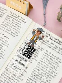 Customized Photo Face Outline Graduation Bookmark, Customized Multi-Color Tassel, Customized Text, Personalized 2026 Graduate Gift, Acrylic Graduation Souvenir, Fun Graduation Photo Gift - Multicolor - View 4