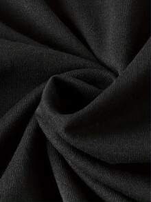 Camiseta manga corta cuello redondo 100% algodón, estampado trendy, tejido ligero y ventilado, estilo moda casual, apta para vida diaria, salidas informales y citas en primavera, verano y otoño - Negro - Ver 3