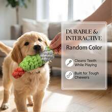 1pc Multi-Color Cake Knot Dog Toy - Pet Chew And Relax Aid - Tangle-Resistant Braided Toy - Cake Shape - Interactive Pulling Training Rope - Suitable For Teddy Poodle And Small Breed Dogs - For Daily Family Companionship - Christmas Pet Supplies - Cartoon Cute Tooth Cleaning Chew Rope - Multicolor - View 4