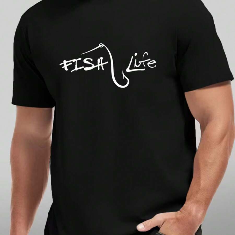 Printed T-Shirt For Men And Women - 黑色 - 查看 1