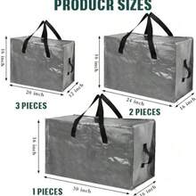 Shappy - 6 bolsas de almacenamiento etragrandes para adornos de Navidad bolsas para mudanzas bolsas de almacenamiento organizadoras de alta resistencia pulgadas pulgadas - gris - Ver 3