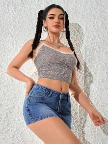 Falda vaquera mini casual, sexy y ceñida de moda para el verano para mujeres - Azul lavado medio - Ver 4