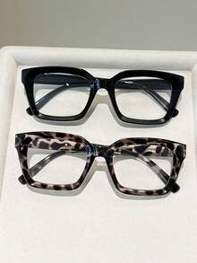 2/4pcs Square Frame Transparent Lens Reading Glasses, Suitable For Reading, Gaming, TV, Computer And Mobile Phone, Unisex Eyewear Accessories - Multicolor - View 7