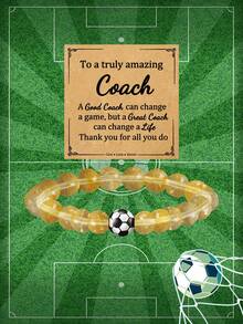 1Pc Charm Football Sports Bracelet, Suitable For Athletes, Sons, Brothers, Coaches, Birthday, Graduation Season Gifts, Elastic Design Team Spirit Gift, Suitable For Football Matches - Multicolor - View 12
