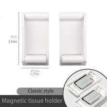 2pcs Magnetic Paper Towel Holder & Wrap Dispenser, No Drilling Required Storage Rack, Suitable For Refrigerator, Microwave, Washing Machine - White - View 3