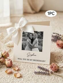 1/3pcs Personalized Photo Bridesmaid Invitation Card, "Will You Be My Bridesmaid?", Maid Of Honor Card, Wedding Gift, Wedding Souvenir ,Forever Love, Gift Ideas - Multicolor - View 34