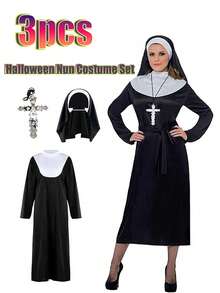 Bộ trang phục nữ tu, áo choàng nữ tu Công giáo dành cho nữ, trang phục cosplay - Nhiều màu - Xem 6