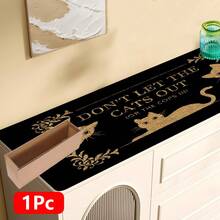 1pc 3D Printed Cat Pattern Linen Kitchen Rug, Doormat, Bath Mat, Suitable For Living Room, Bedroom, Hallway, Bathroom, Laundry Room - Polyester Carpet For Indoor And Outdoor Home Decor - Multicolor - View 13