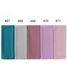 5pcs/Pack Breathable, Draping, No-Iron Modest Combination Chiffon Hijab, Solid Color For Abaya,Holiday,Travel Essential - Multicolor - View 15