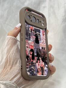NR167 レトロアニメスタイル,対応するPixel 10 9 8 Pro 9A 8A ケース、対応するiPhone17 16 15 14 13 12 11 Pro Max 7 8 16 15 14 Plus 16e 17e 17 Air ケース、フルカメラ保護ソフト TPU ケース、キャンディカラーエンジェルアイラダーマットシリコン肌に優しいタッチフォンケースカバー（女性＆女の子向け） - カーキ - チェックする 3