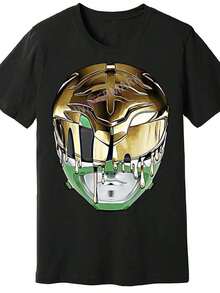 The 2025 Fashion  Features A Hip-Hop Style With A Mighty Morphin Power Rangers Green Helmet. Comfortable And Breathable, It's Perfect For Working Out, Attending Parties, And Fitness Meetups. It Also Makes A Great Christmas And Thanksgiving Gift And Is Available In Plus Sizes. - 黑色 - 查看 1