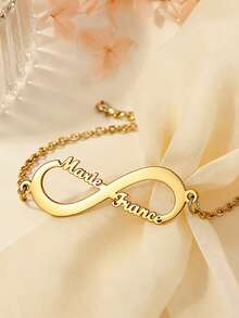 Vòng tay khắc tên theo yêu cầu, Vòng tay biểu tượng vô cực tối giản, Vòng tay nữ, Vòng tay biểu tượng vô cực khắc tên đôi theo yêu cầu, Trang sức khắc tên mẹ, Quà tặng theo yêu cầu, Quà tặng cá nhân độc đáo cho nữ, Quà tặng cho phù dâu, Trang sức đeo hàng ngày, Quà tặng đôi - Nhiều màu - Xem 8