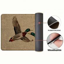 1pc Bird Pattern Printed Linen Kitchen Rug, Bathroom Mat, Doormat, 3D Printed Rectangle Carpet For Living Room, Bedroom, Hallway, Bathroom, Laundry Room - Polyester Rug For Indoor And Outdoor Home Decor - Multicolor - View 4