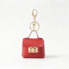 Bolso de mano mini de estudiante de unicolor de PU, monedero con cierre cuadrado, bolsa de almacenamiento mini para auriculares, colgante llavero portátil, accesorio de correa para el hombro del teléfono, accesorios de regalo del Día de San Valentín - Multicolor - Ver 10